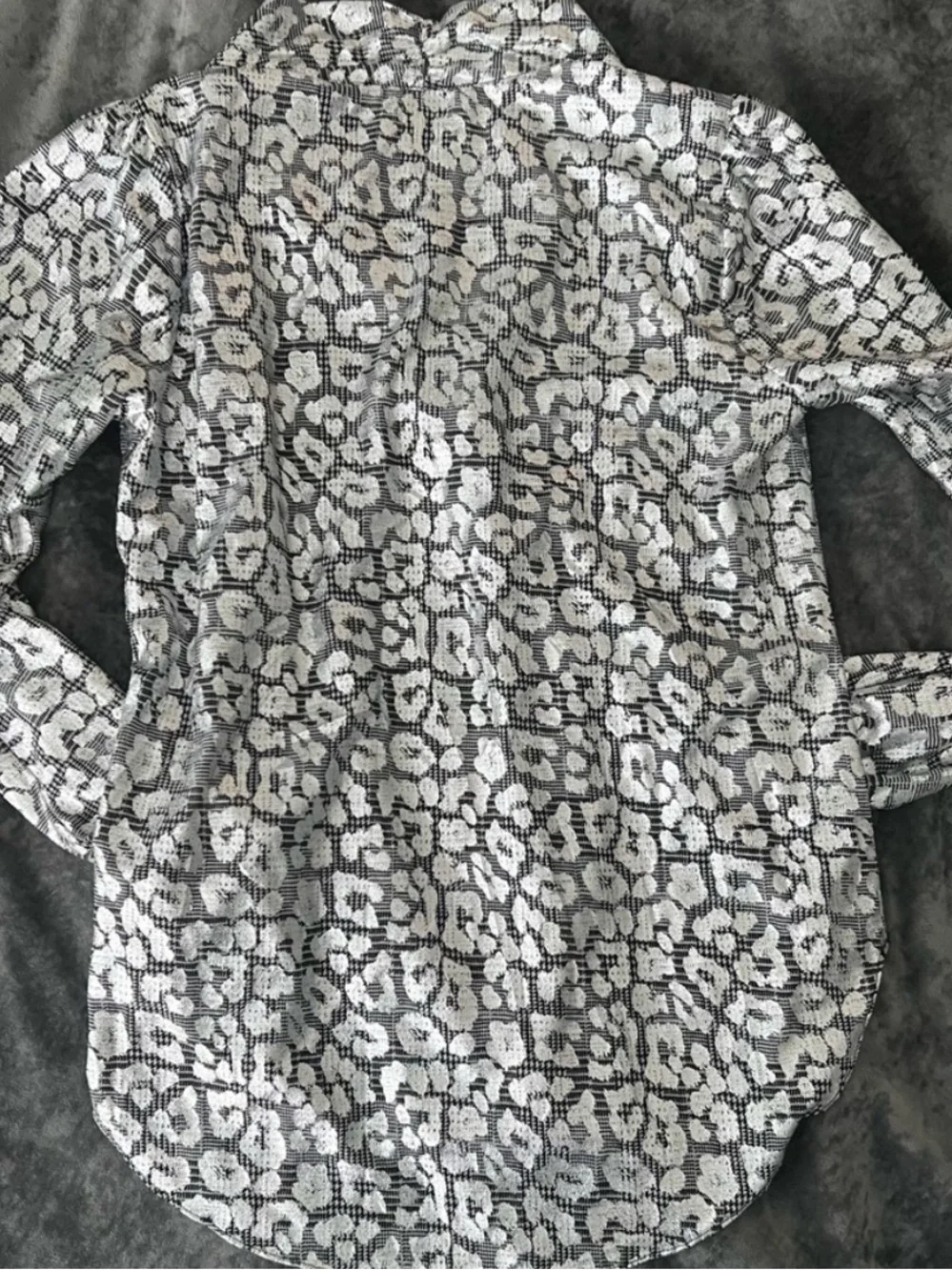 Michael Kors Metallic Leopard Animal Print V-Neck Tunic Top
